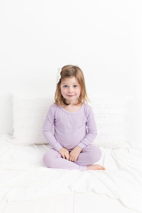 lavender-ribbed-long-sleeve-pjs Big Dreams Little Jammie Session Sophia's Style-1